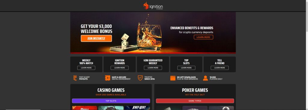 ignition casino front page